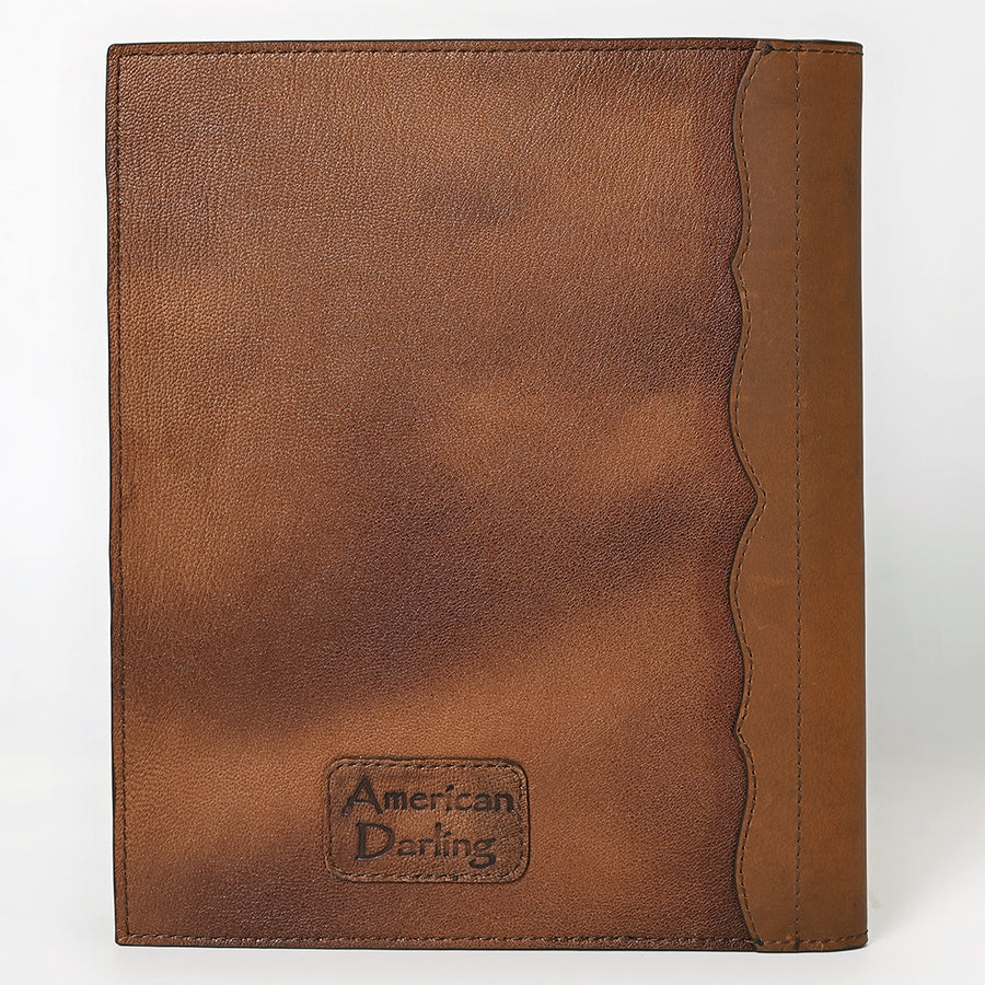 American Darling Portfolio Bag Hand Tooled Crocodile Embossed Genuine Leather Western Women | Student for Sketches