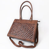 American Darling Tote Beautifully Basketweave tooled Leather women bag