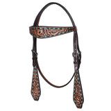 HILASON Western Horse Hand Carved American Leather Breast Collar Headstall