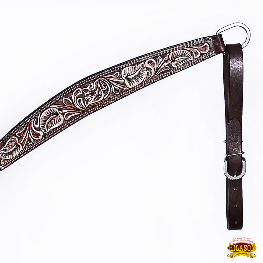 HILASON Western Horse Headstall Breast Collar Set American Leather Floral Carving | Tack for Horses