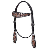 HILASON Western Horse Hand Carved American Leather Breast Collar Headstall