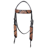 HILASON Western Horse Hand Carved American Leather Breast Collar Headstall