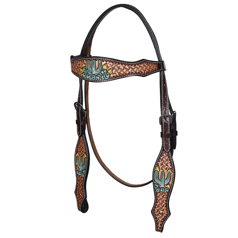 HILASON Western Horse Headstall & Breast Collar American Leather Hand Carving