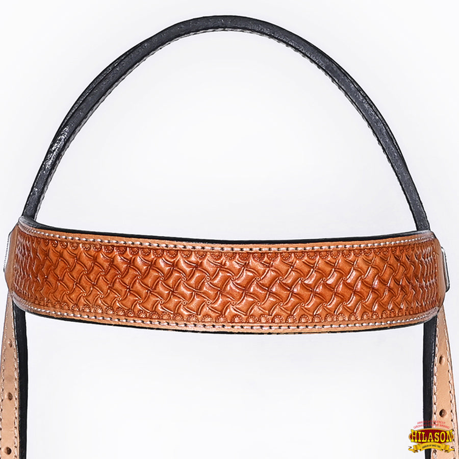 HILASON Western Horse Headstall & Breast Collar American Leather Floral Carving