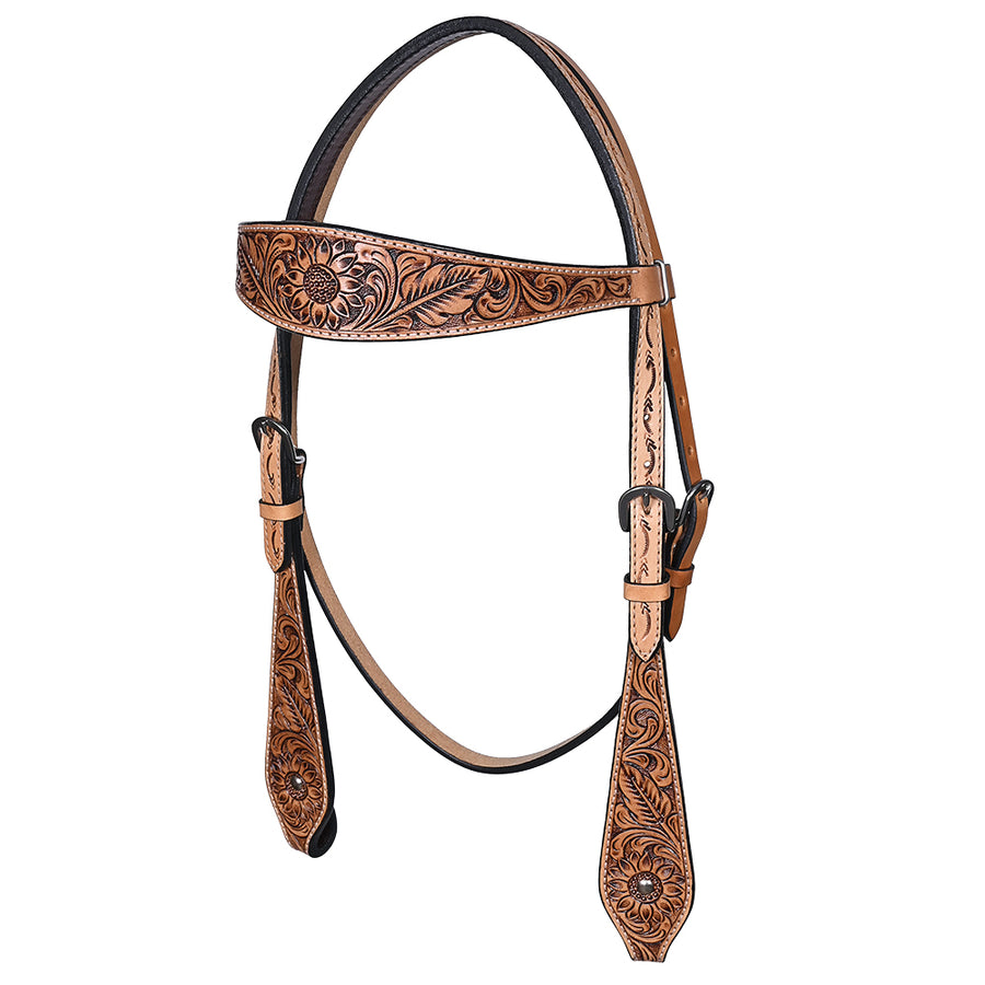 HILASON Western Horse Headstall & Breast Collar American Leather Hand Carving
