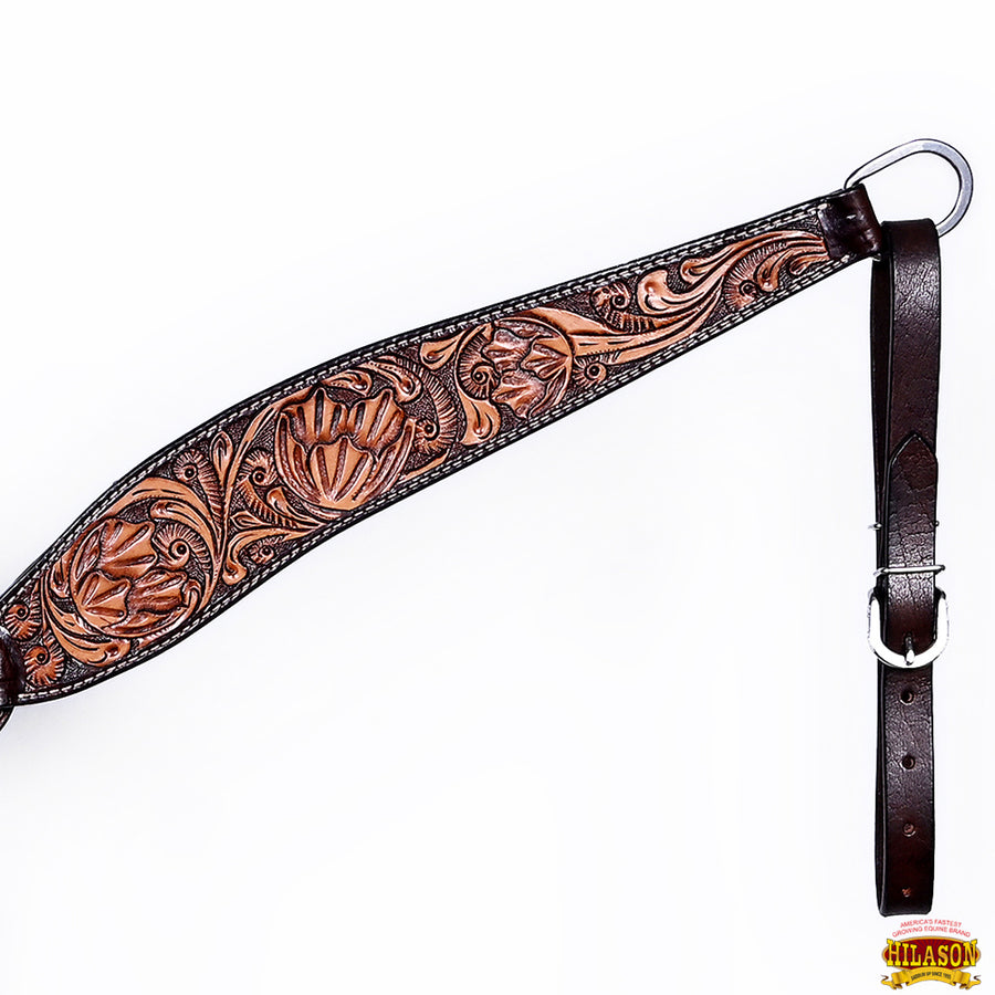 HILASON Western Horse Headstall Breast Collar Set American Leather Floral Carving | Tack for Horses