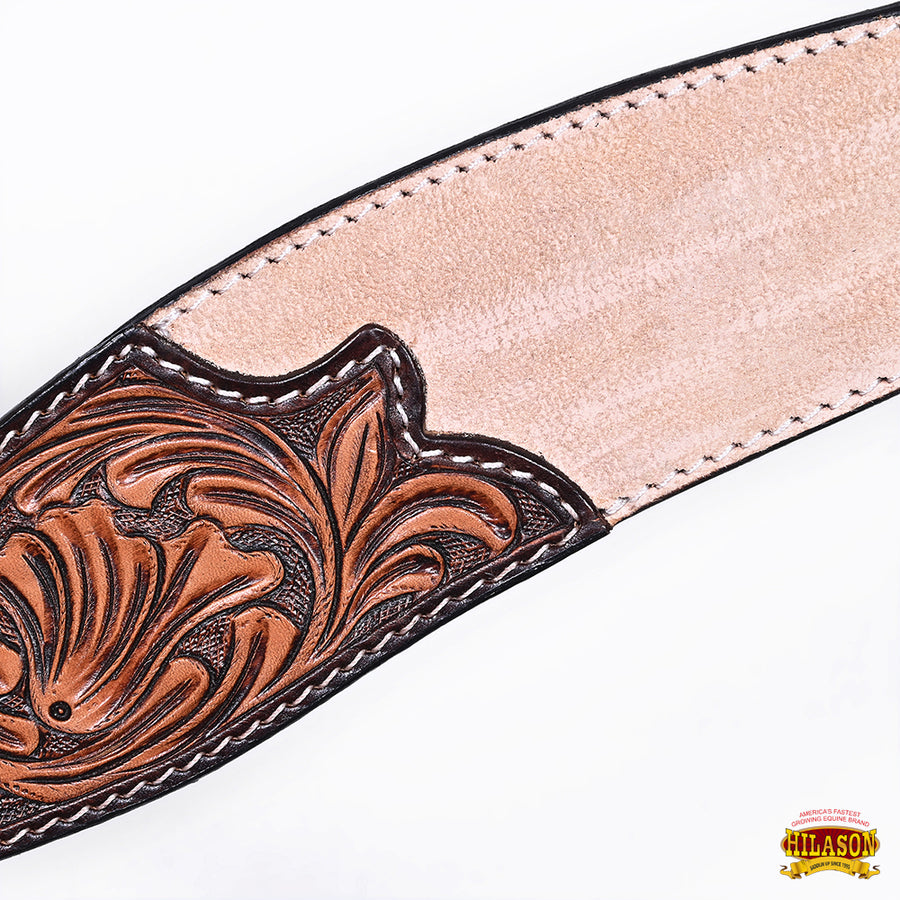 HILASON Western Horse Headstall Breast Collar Set American Leather Floral Carving | Tack for Horses