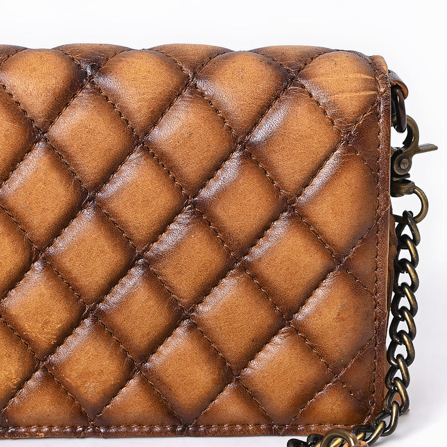 American Darling Organiser Bag, Hand Painted Western Leather, Vegetable Tanned Full Grain, 4in (H) X 8in (W) X 1.5in (D)