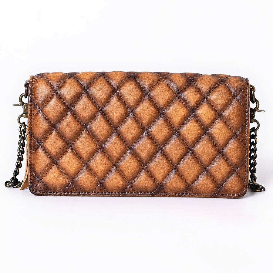 American Darling Organiser Bag, Hand Painted Western Leather, Vegetable Tanned Full Grain, 4in (H) X 8in (W) X 1.5in (D)