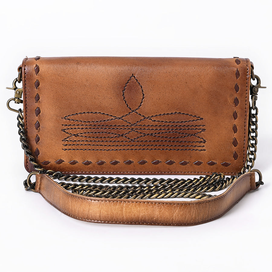 American Darling Organiser Bag, Hand Painted Western Leather, Vegetable Tanned Full Grain, 4in (H) X 8in (W) X 1.5in (D)