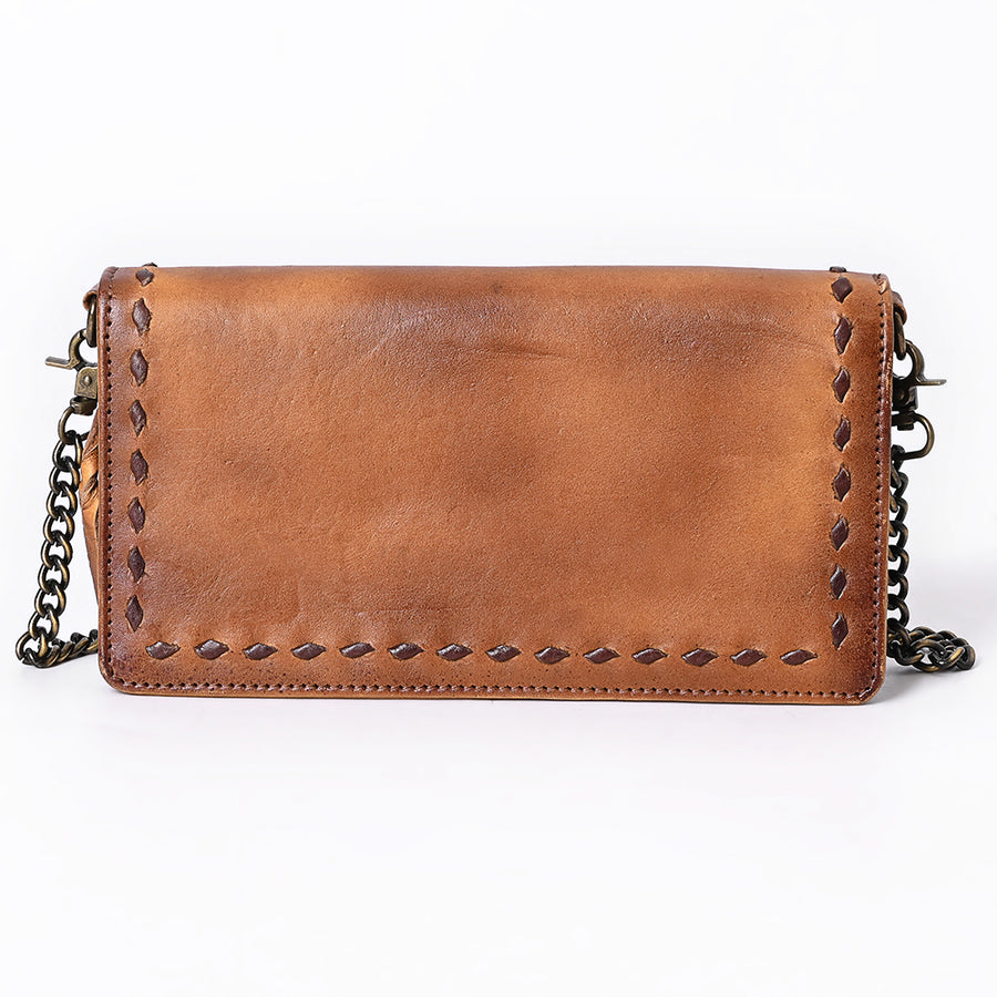 American Darling Organiser Bag, Hand Painted Western Leather, Vegetable Tanned Full Grain, 4in (H) X 8in (W) X 1.5in (D)