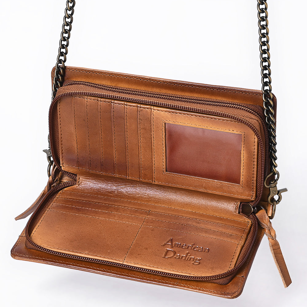 American Darling Wallet Hand Tooled Genuine Leather Western Women Bag | Handbag Purse Wristlet Travel Clutch