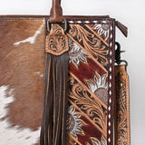 American Darling Hand Tooled Hair On Genuine Leather Women Bag Western Handbag Purse
