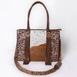 American Darling Hand Tooled Hair On Genuine Leather Women Bag Western Handbag Purse