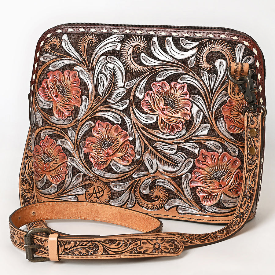 American Darling Hand Tooled Crossbody Bag | Sunflower Western Purse - Uhorse