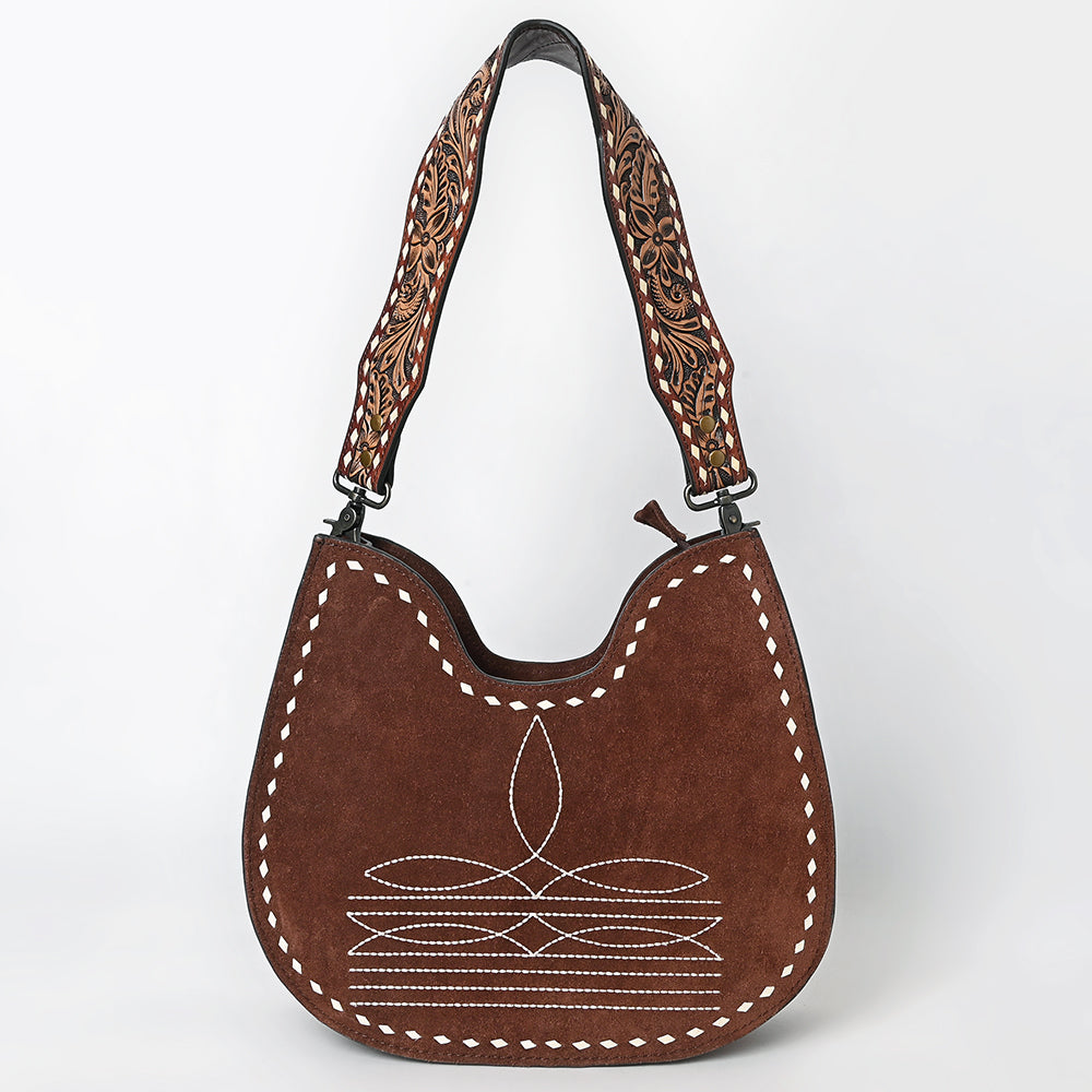 American Darling Hobo Suede Hand Tooled Genuine Leather Women Bag Western Handbag Purse