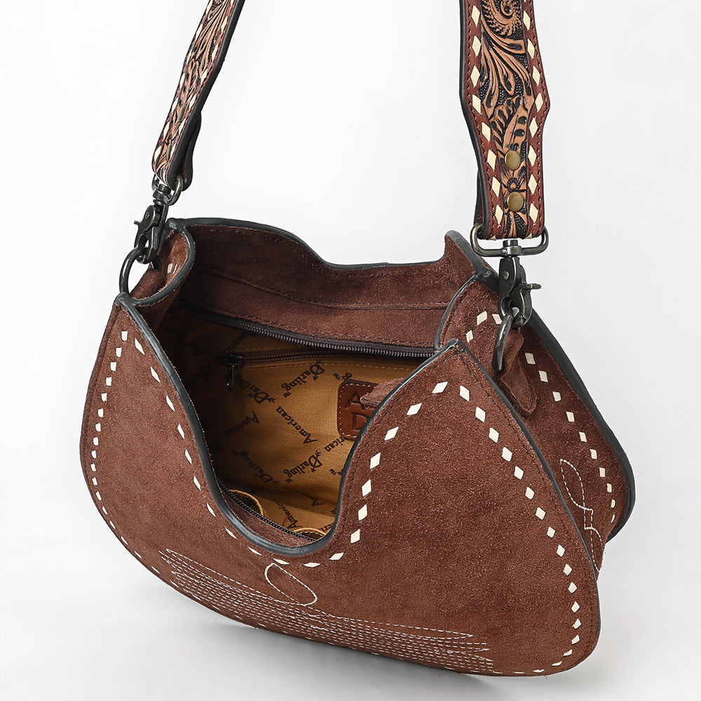 American Darling Hobo Suede Hand Tooled Genuine Leather Women Bag Western Handbag Purse