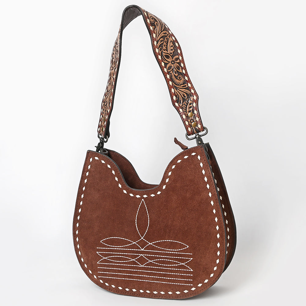 American Darling Hobo Suede Hand Tooled Genuine Leather Women Bag Western Handbag Purse