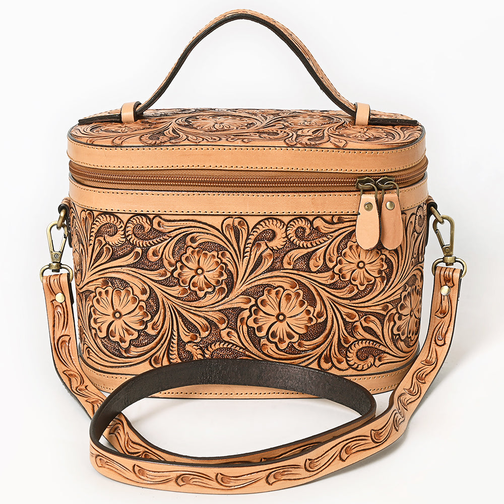 American Darling Jewelry Case Hand Tooled Genuine Western Leather Women Bag Handbag Purse|
