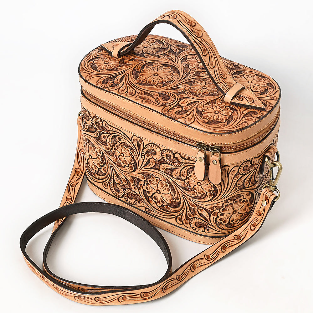 American Darling Jewelry Case Hand Tooled Genuine Western Leather Women Bag Handbag Purse|