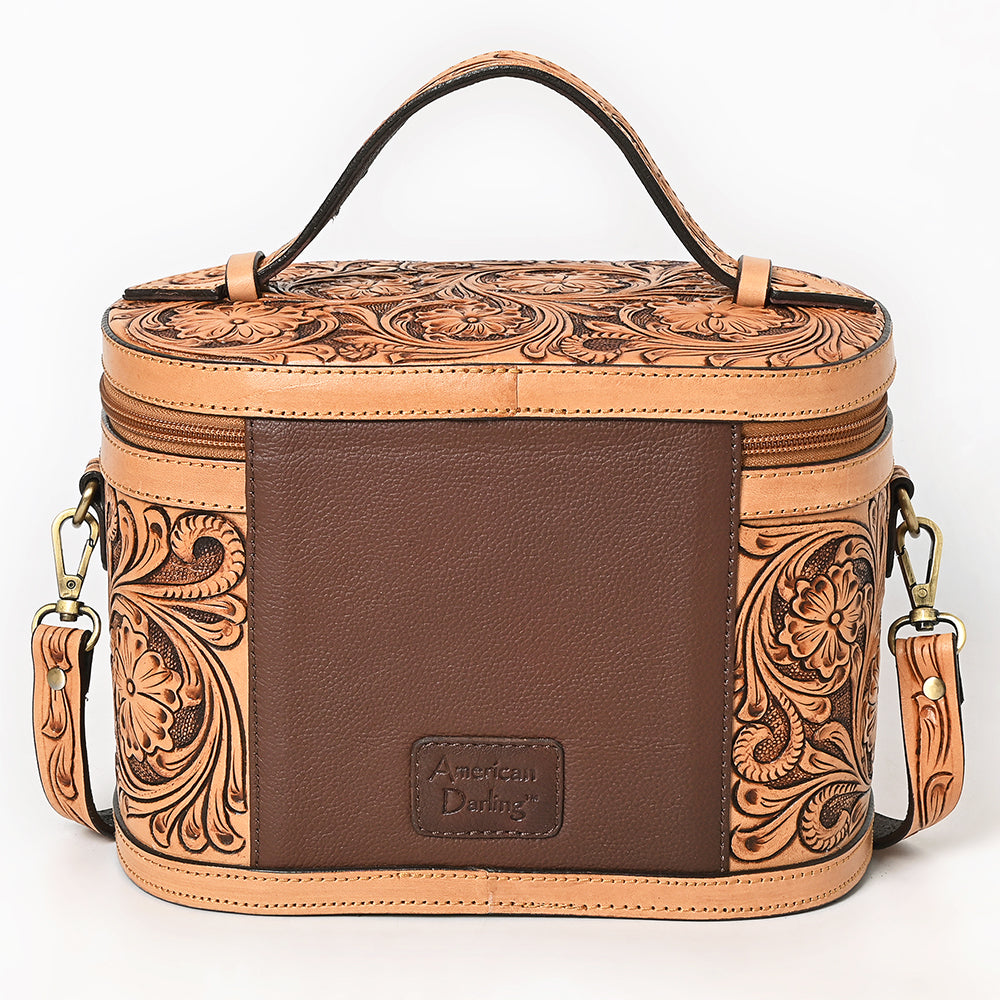 American Darling Jewelry Case Hand Tooled Genuine Western Leather Women Bag Handbag Purse|