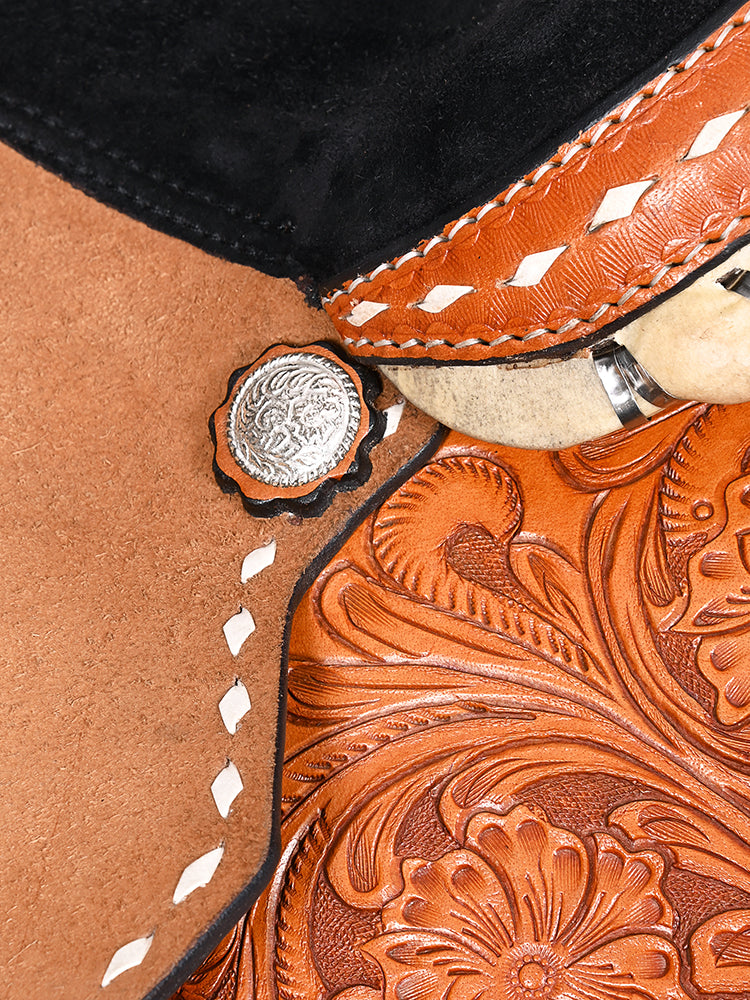 16 In COMFYTACK Western Horse Saddle Genuine Leather Barrel Racing Trail Pleasure Tan