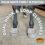 Hilason Western Horse PVC Ribbed Double Hook & Loop Leg Bell Boots