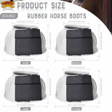 Hilason Western Horse PVC Ribbed Double Hook & Loop Leg Bell Boots
