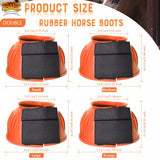 Hilason Western Horse PVC Ribbed Double Hook & Loop Leg Bell Boots