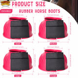 Hilason Western Horse PVC Ribbed Double Hook & Loop Leg Bell Boots