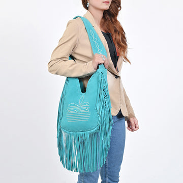 American Darling Large Crossbody Suede Genuine Leather Women Bag Western Handbag Purse