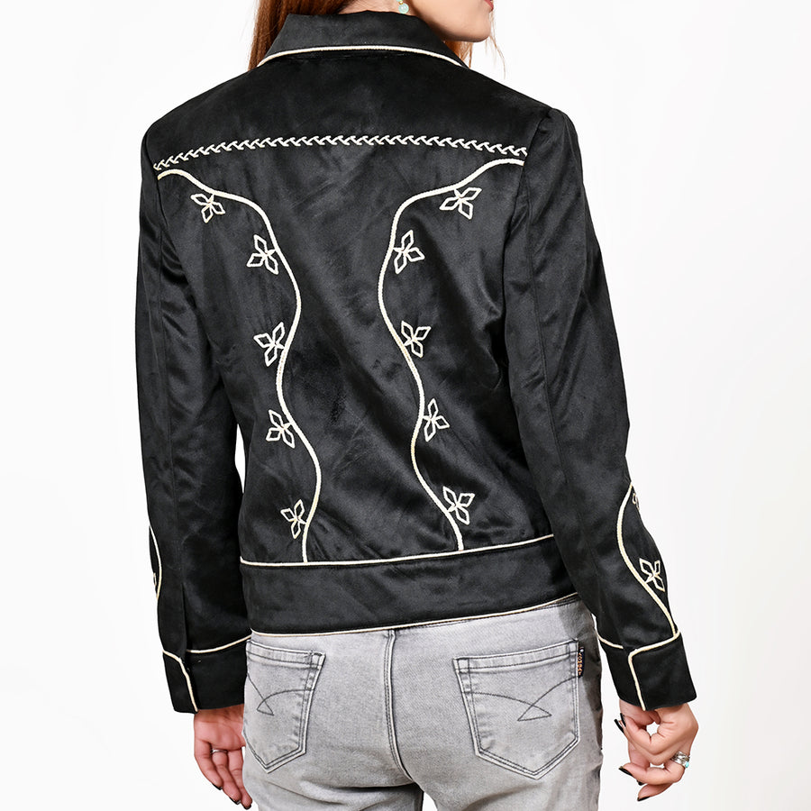 American Darling Women’s Fabric Shirt Jacket Dress – Embroidered Western Crop Jacket, Casual Button-Front Top