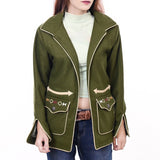 American Darling ADJKT069 Genuine Suede leather Women shirt jacket dress ladies girl