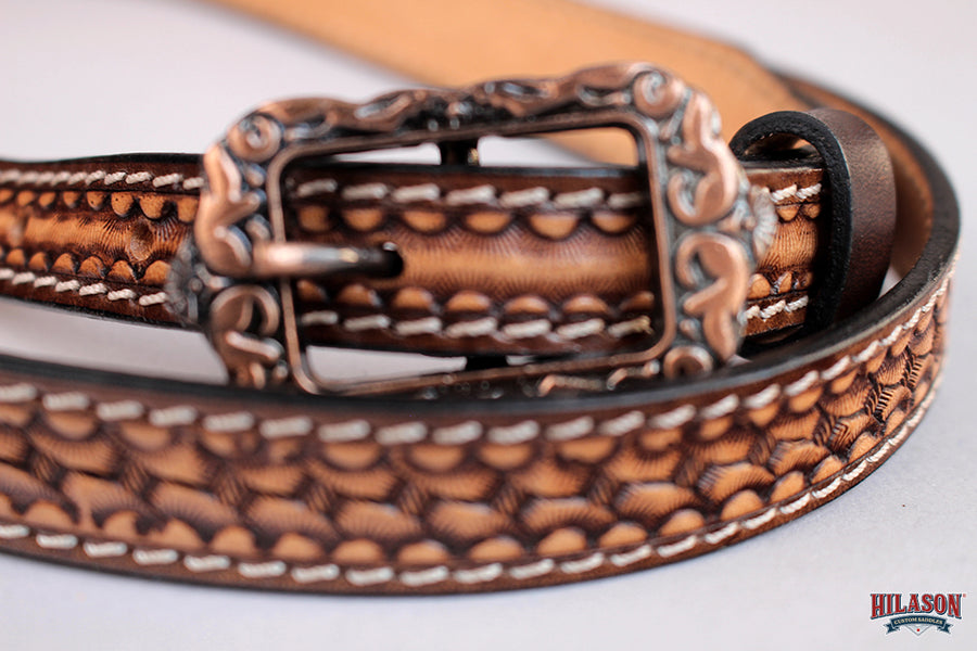 HILASON Western Leather Hat Hanger Strap Hand Tooled Cowboy Hat Holder Brown