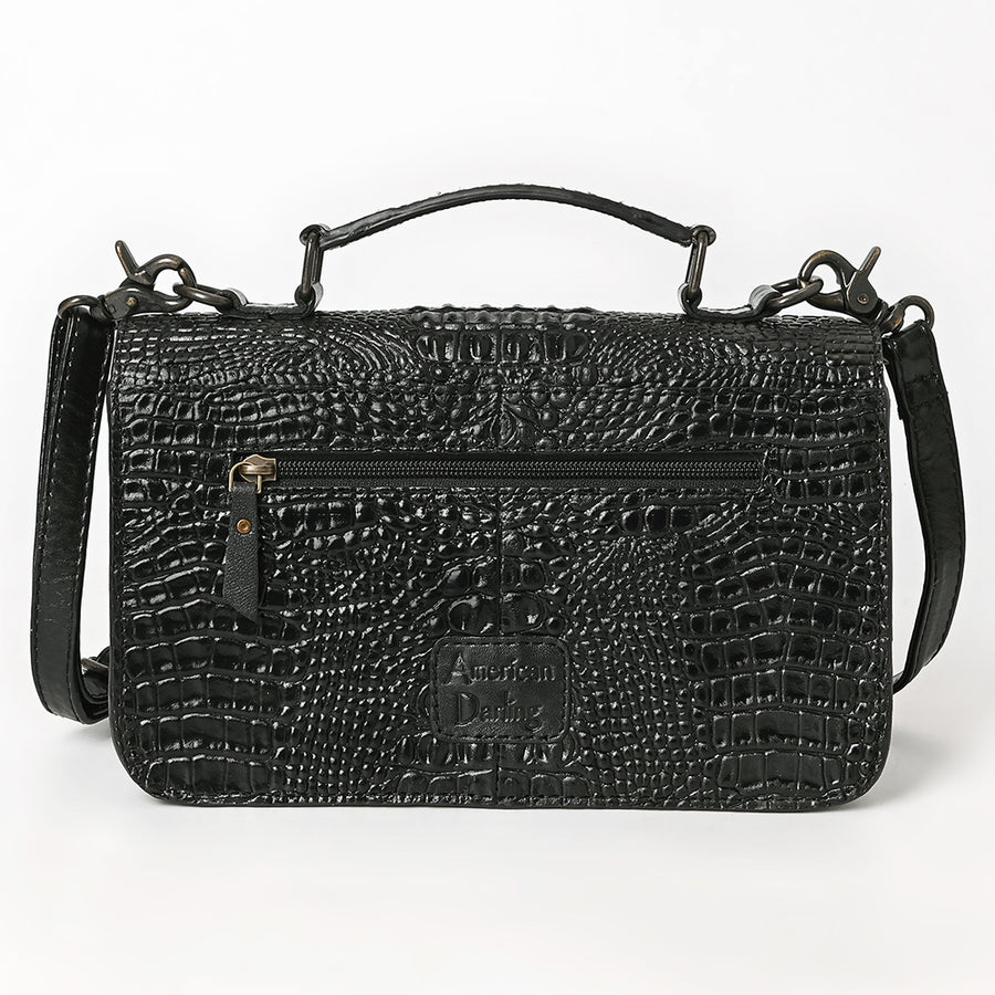 American Darling Western Cross body Bag for Women, Crocodile Embossed Full Grain Leather, YKK Zipper