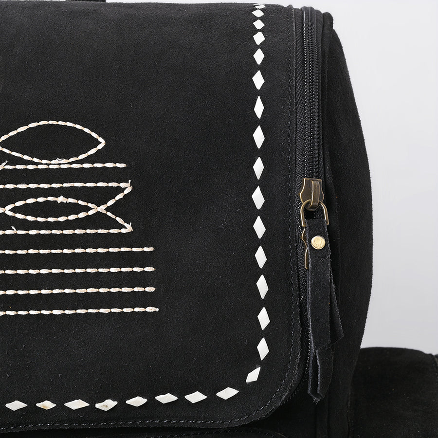 American Darling Genuine Suede Leather Backpack Handcrafted Boot Stitched Embroidery Eco-Friendly Full Grain Leather