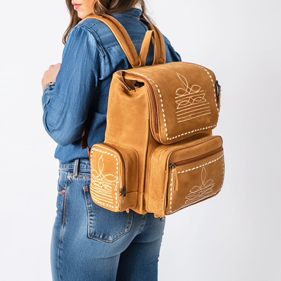 American Darling Genuine Suede Leather Backpack Handcrafted Boot Stitched Embroidery Eco-Friendly Full Grain Leather