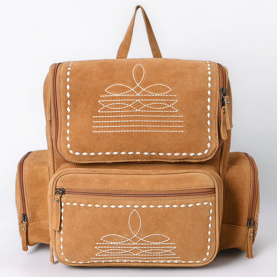 American Darling Genuine Suede Leather Backpack Handcrafted Boot Stitched Embroidery Eco-Friendly Full Grain Leather