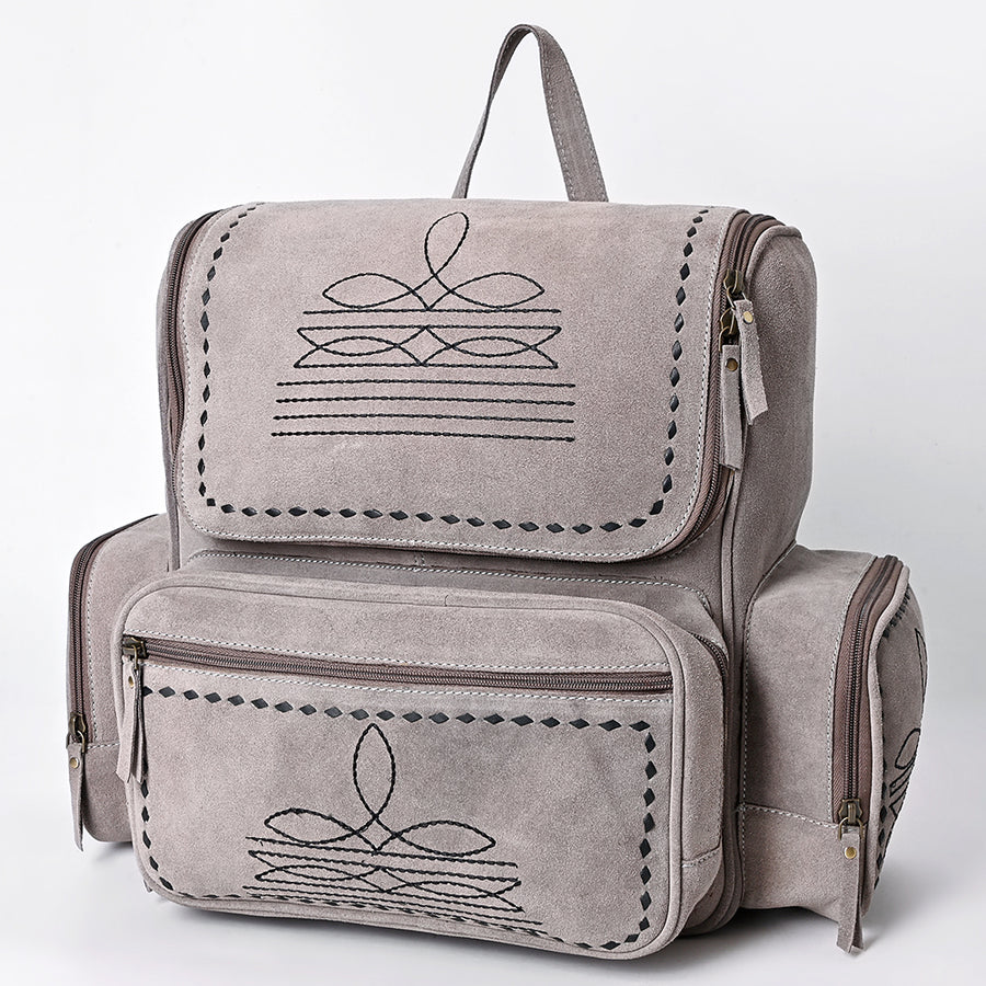 American Darling Handcrafted Genuine Suede Leather Backpack Boot Stitched - Uhorse
