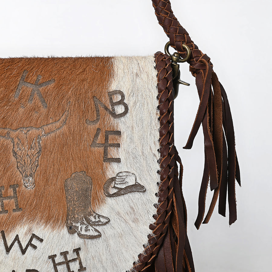American Darling Cross Body Hair On Genuine Leather Women Bag Western Handbag Purse