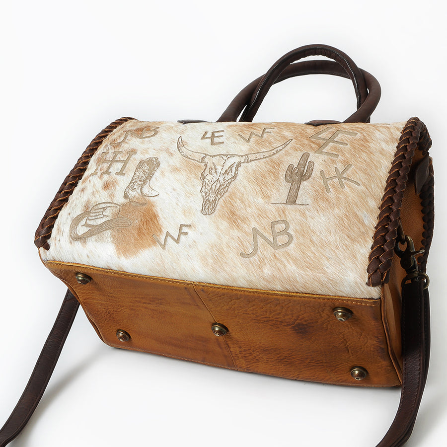 American Darling Duffel Bag Beautifully Hair on Genuine Leather women