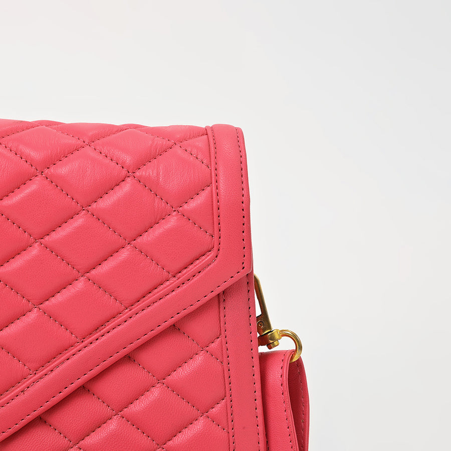 Never Mind Genuine Leather Crossbody Bag Women Quilted Envelope Flap Shoulder Purse Adjustable Strap Stylish Everyday Handbag