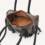 American Darling Duffel Hair on Genuine Leather Western Women Bag | Handbag Duffle Weekend Travel Bags for