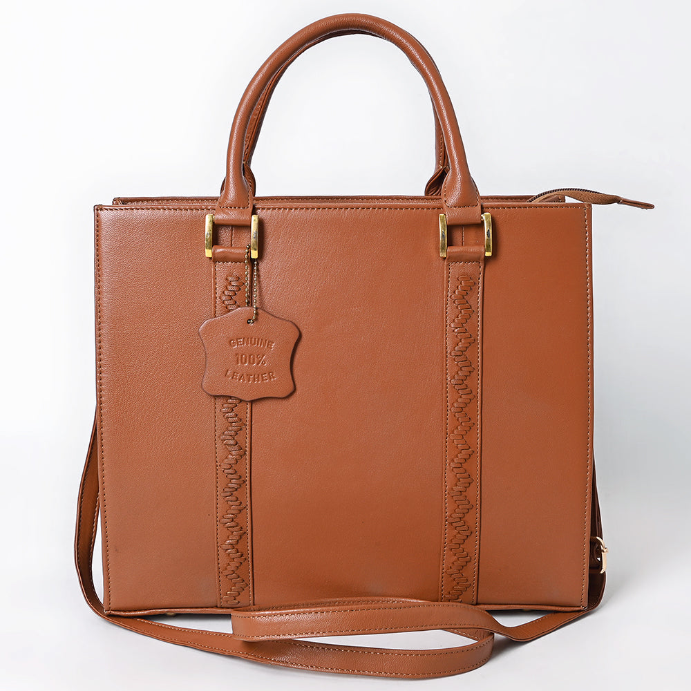 Never Mind Briefcase Genuine Leather Women Bag Western Handbag Purse