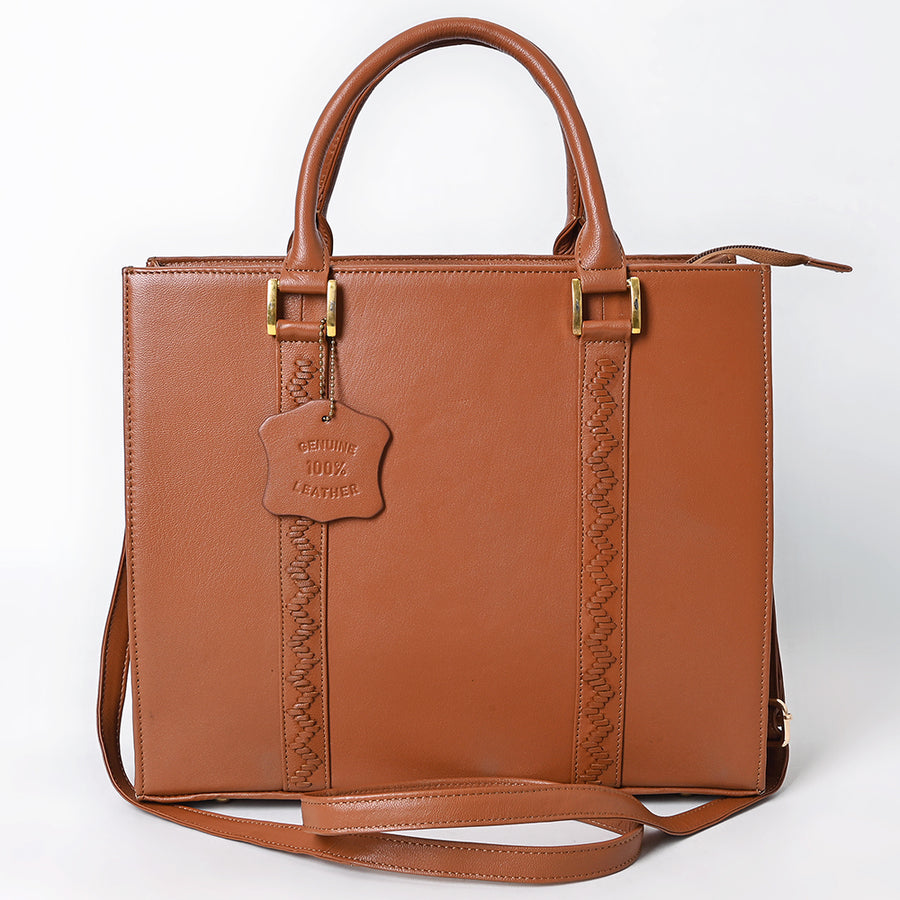 Never Mind Briefcase Genuine Leather Women Bag Western Handbag Purse