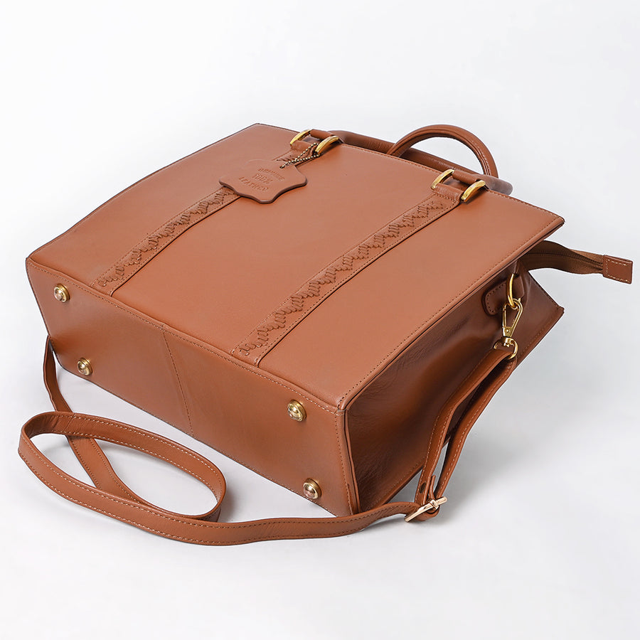 Never Mind Briefcase Genuine Leather Women Bag Western Handbag Purse
