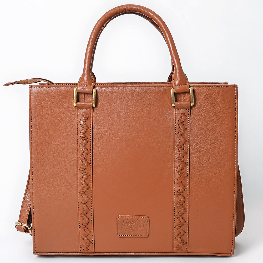 Never Mind Briefcase Genuine Leather Women Bag Western Handbag Purse