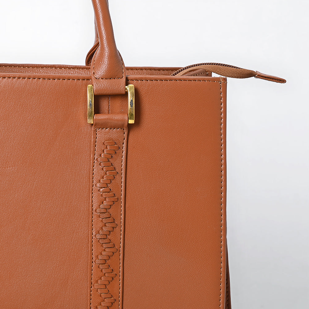 Never Mind Briefcase Genuine Leather Women Bag Western Handbag Purse