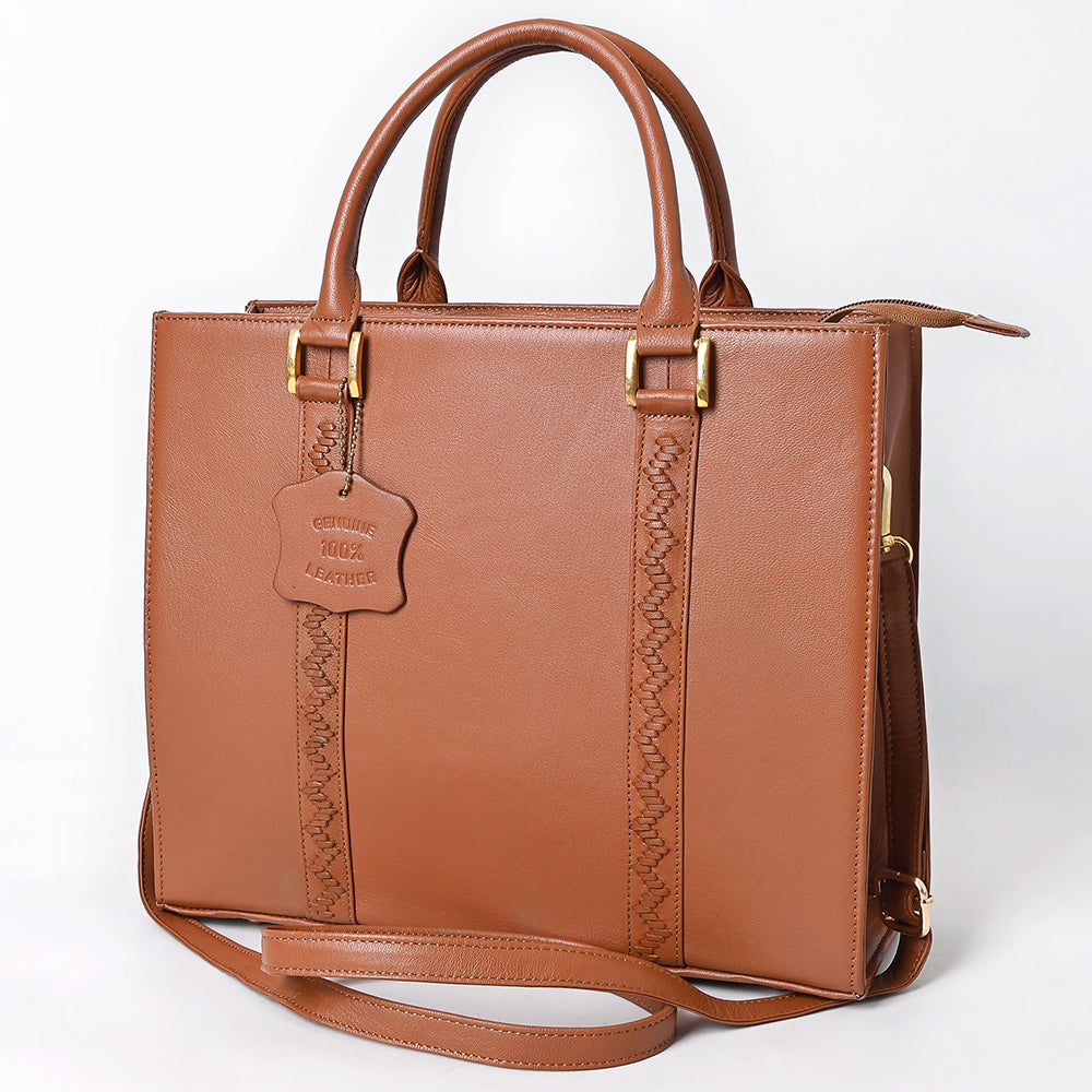 Never Mind Briefcase Genuine Leather Women Bag Western Handbag Purse