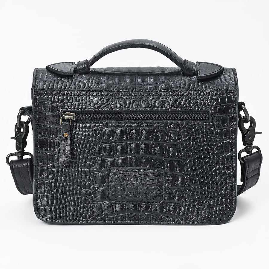 American Darling Small Cross body Bag for Women, Crocodile Embossed Vegetable-Tanned Full Grain Leather, Western Purse